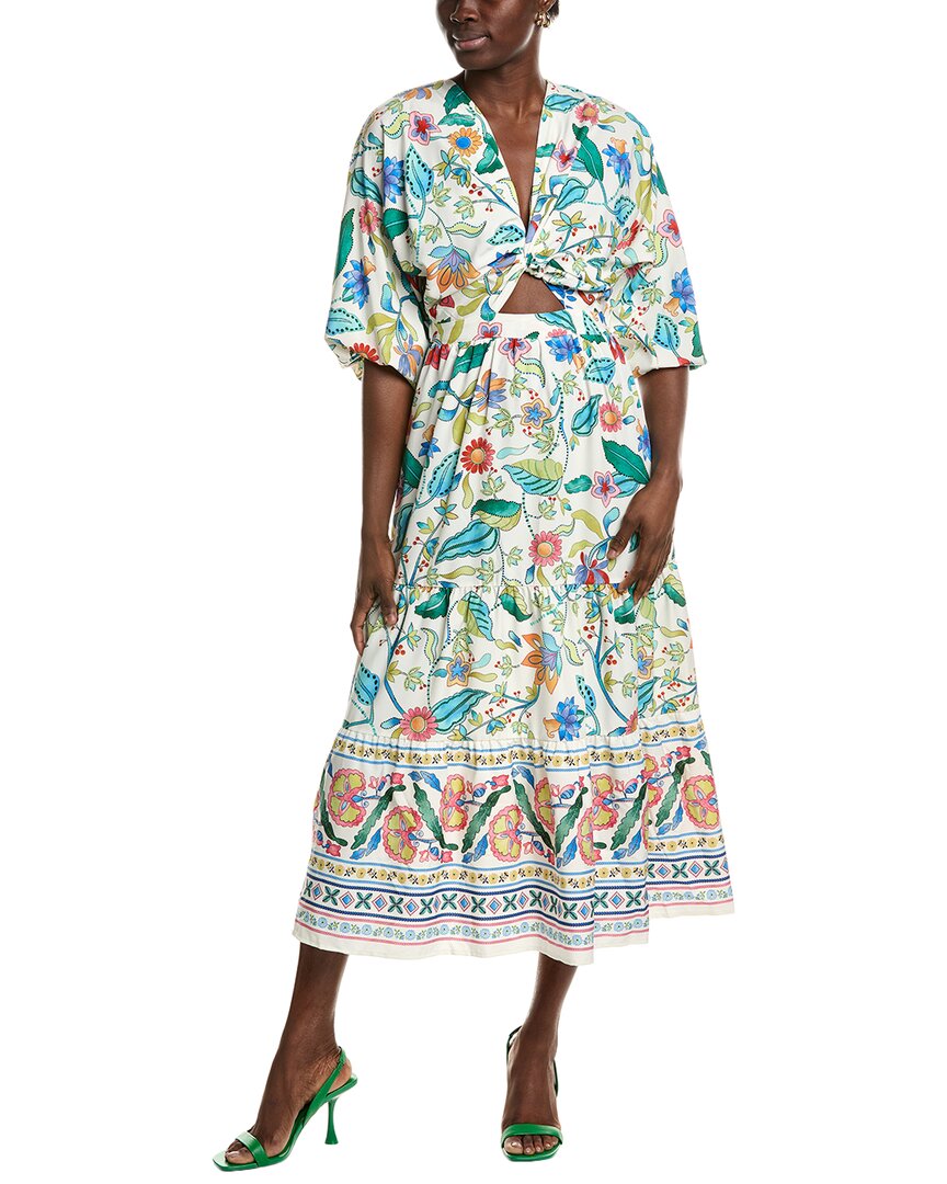 Ipponelli Tiered Midi Dress In Multi