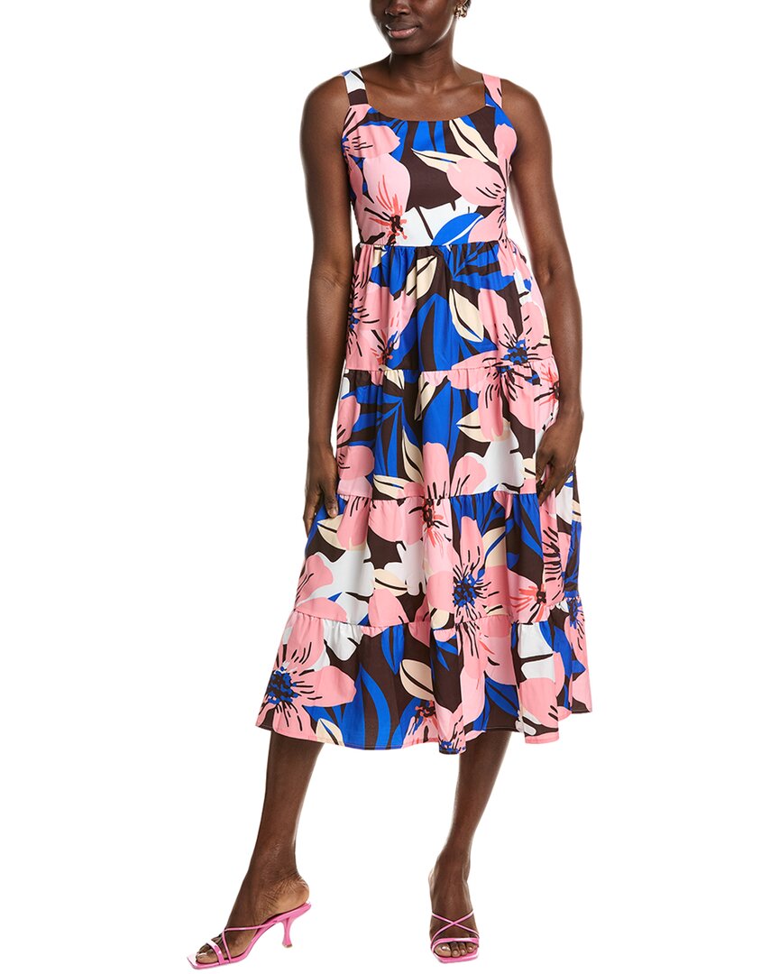 Ipponelli Tiered Midi Dress In Multi