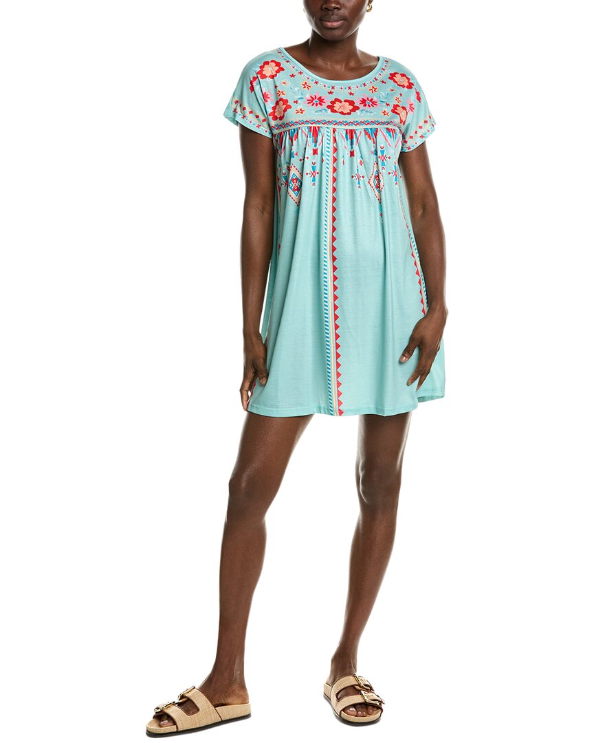 Ipponelli Shirred T-shirt Dress In Blue