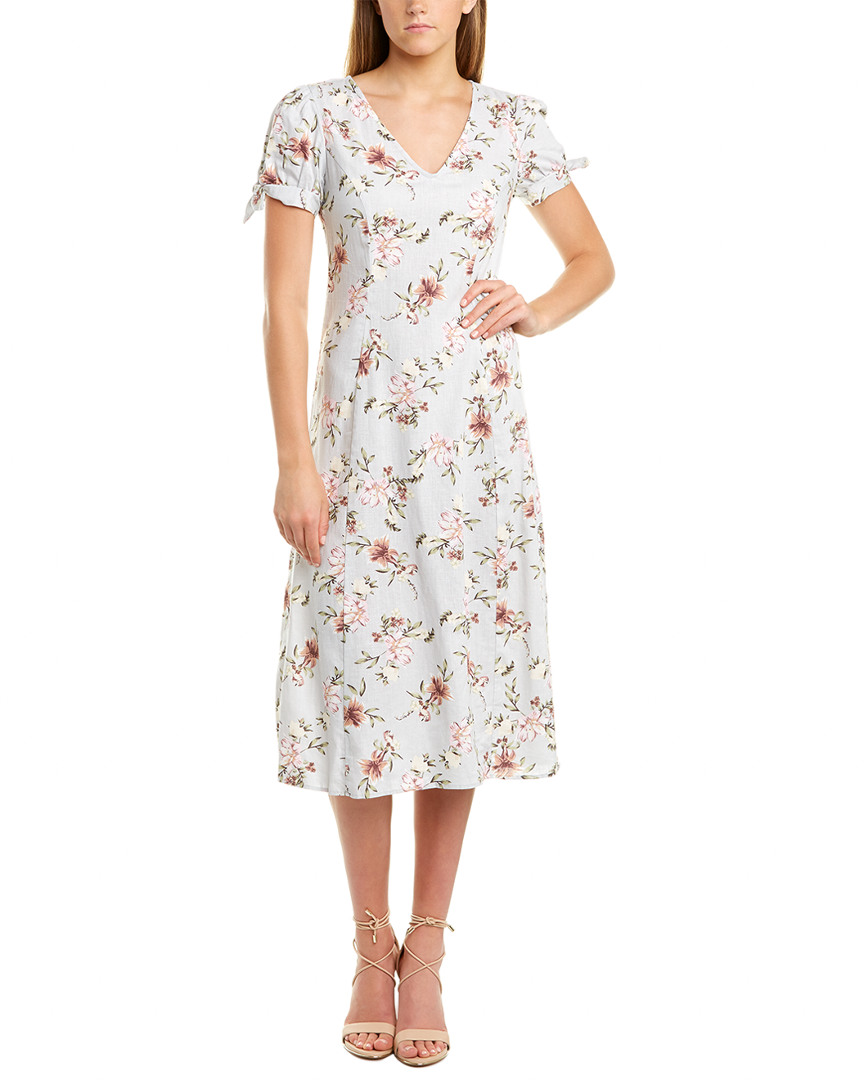 Image of Tash + Sophie Linen-Blend Midi Dress