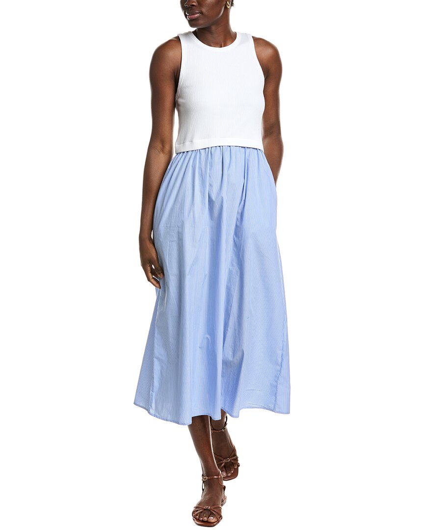Shop Ellen Tracy Mixed Media Midi Dress