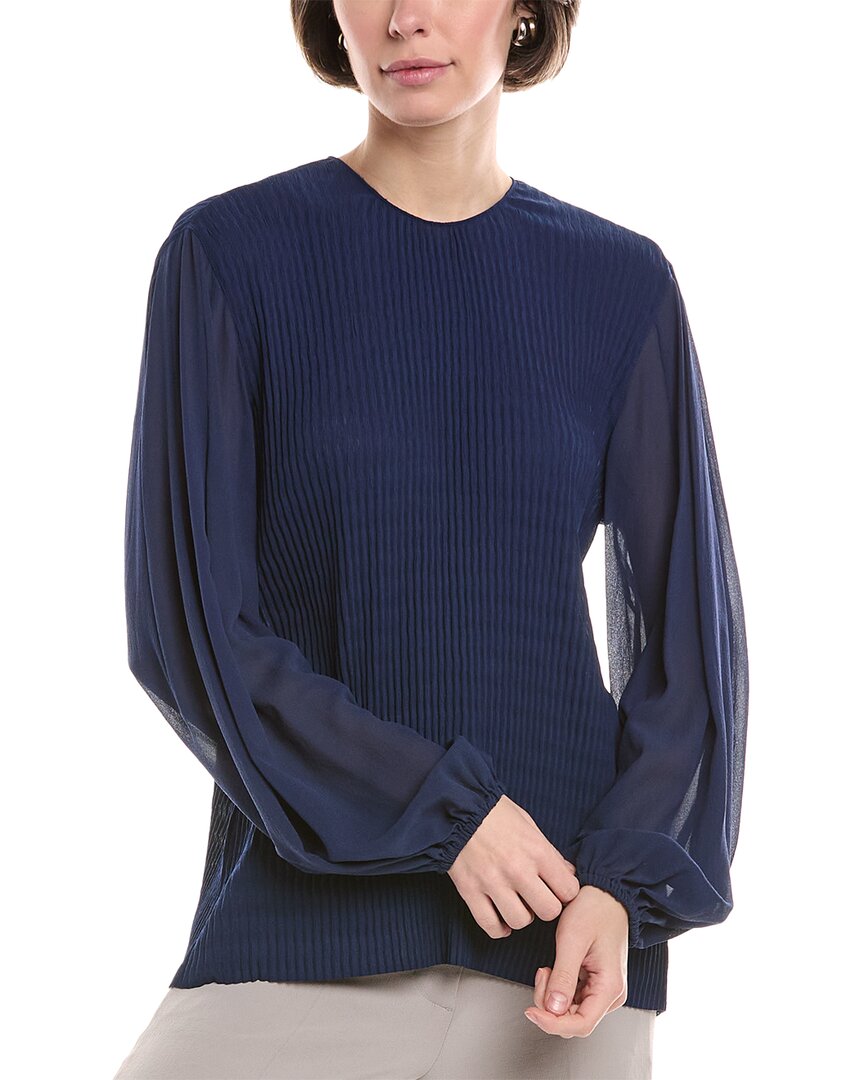 Akris Silk-blend Blouse In Blue