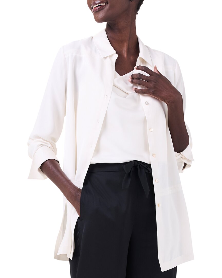 Nic + Zoe Nic+zoe Crepe Mix Button-up Shirt In White