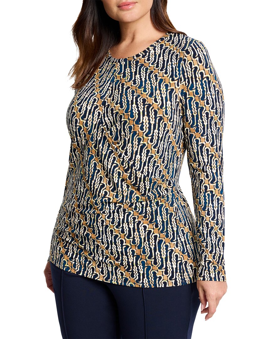 Nic + Zoe Nic+zoe Vintage Batik Draped Long Sleeve Top