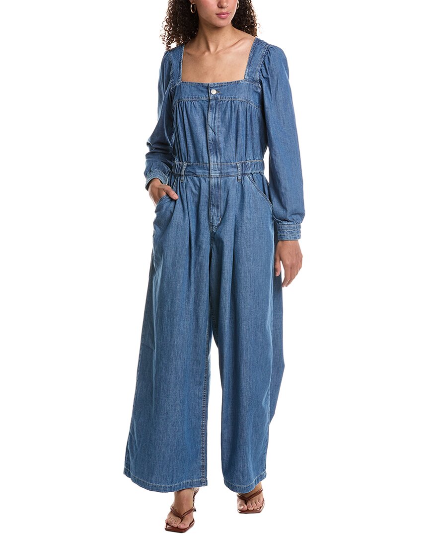 Free People Clara Long Sleeve Denim Jumpsuit
