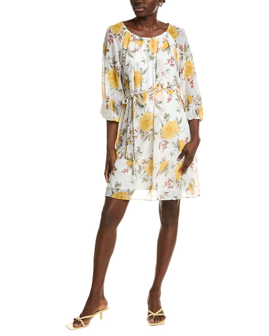 Sandra Darren Tie Waist Shift Dress In Multi