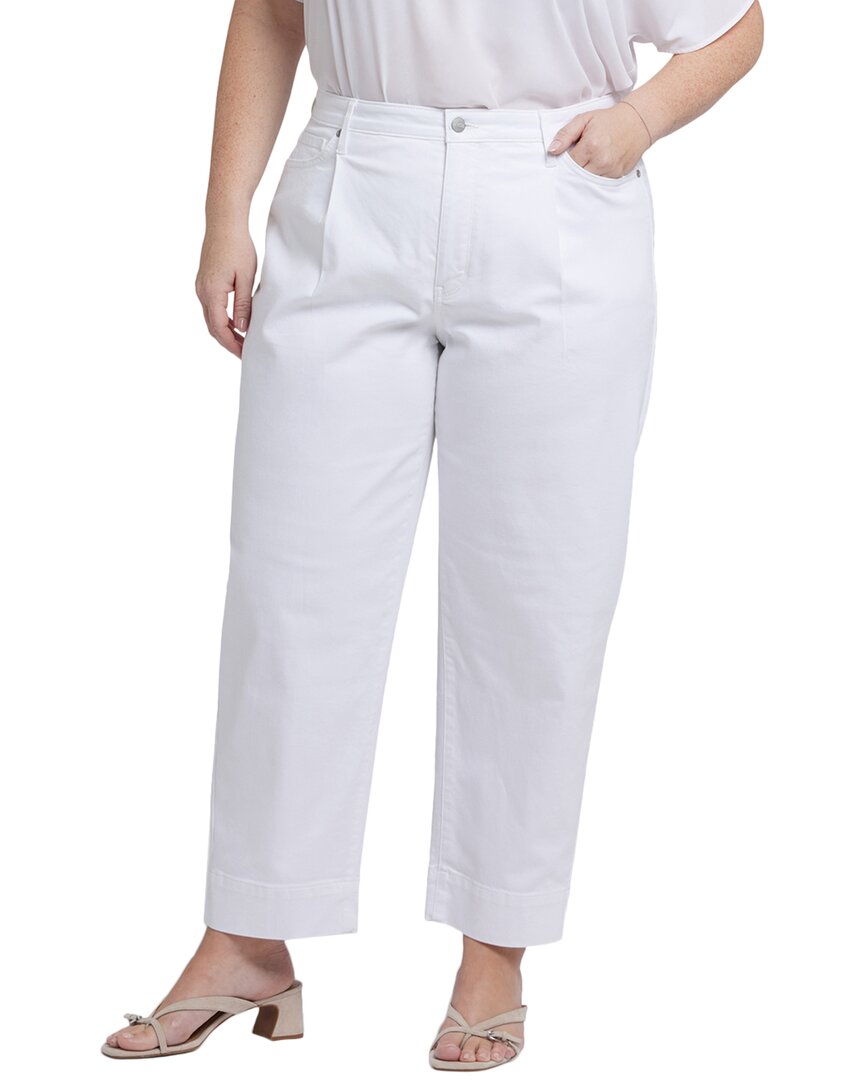 Nydj Plus Balloon Optic White Ankle Crop Jean