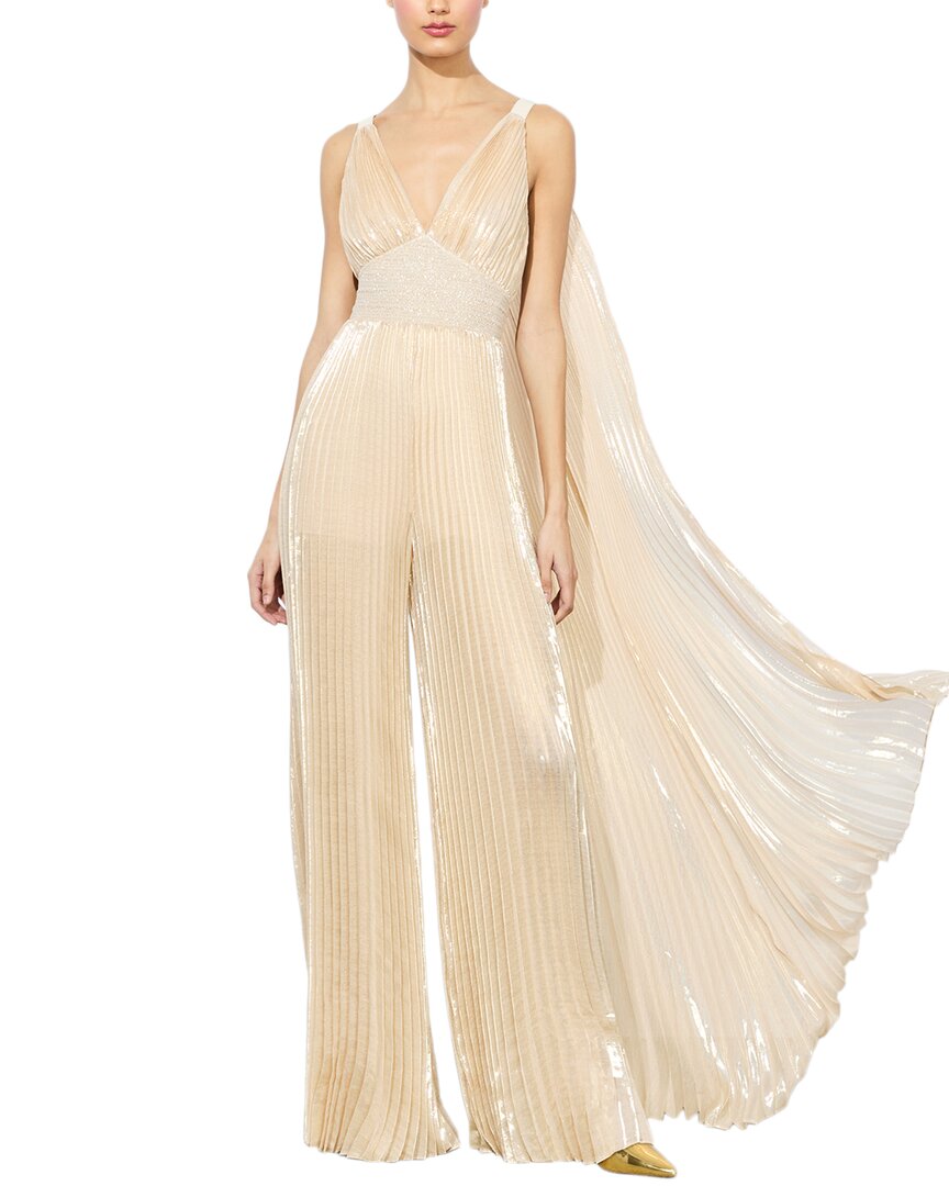 Alice And Olivia Alice + Olivia Rosalie Silk-blend Jumpsuit In White
