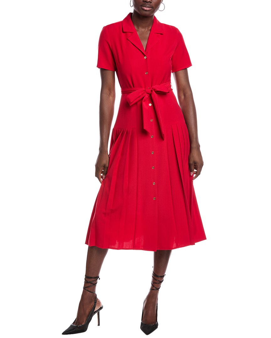 Nanette Lepore Nanette  Pleated Shirtdress In Red