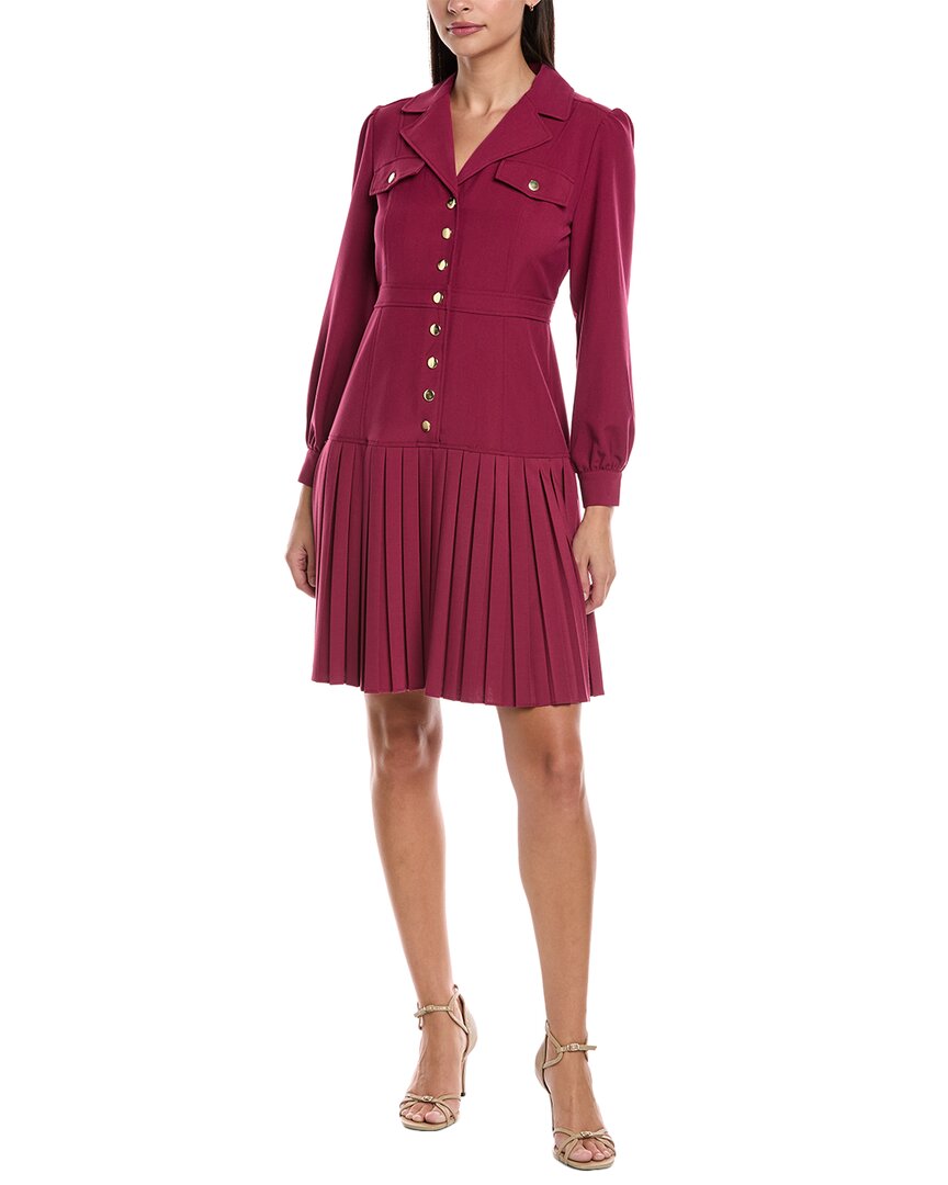 Nanette Lepore Pleated Drop-waist Dress In Red