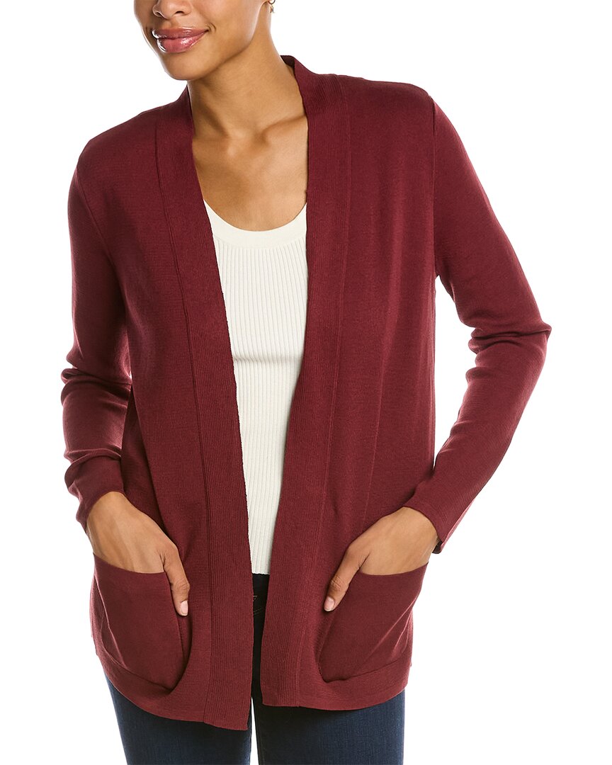 Jones New York Womens Open Front Ribbed Kimono In Purple