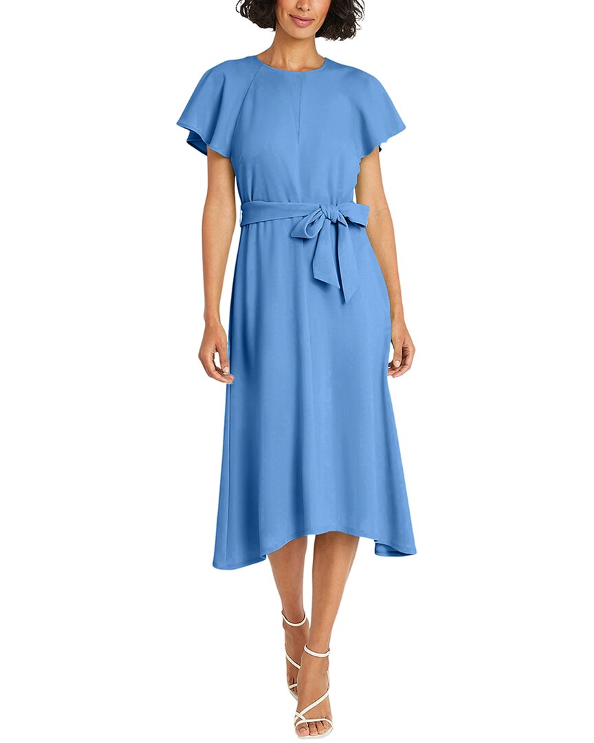 Maggy London Flutter Sleeve Tie Waist Midi Dress