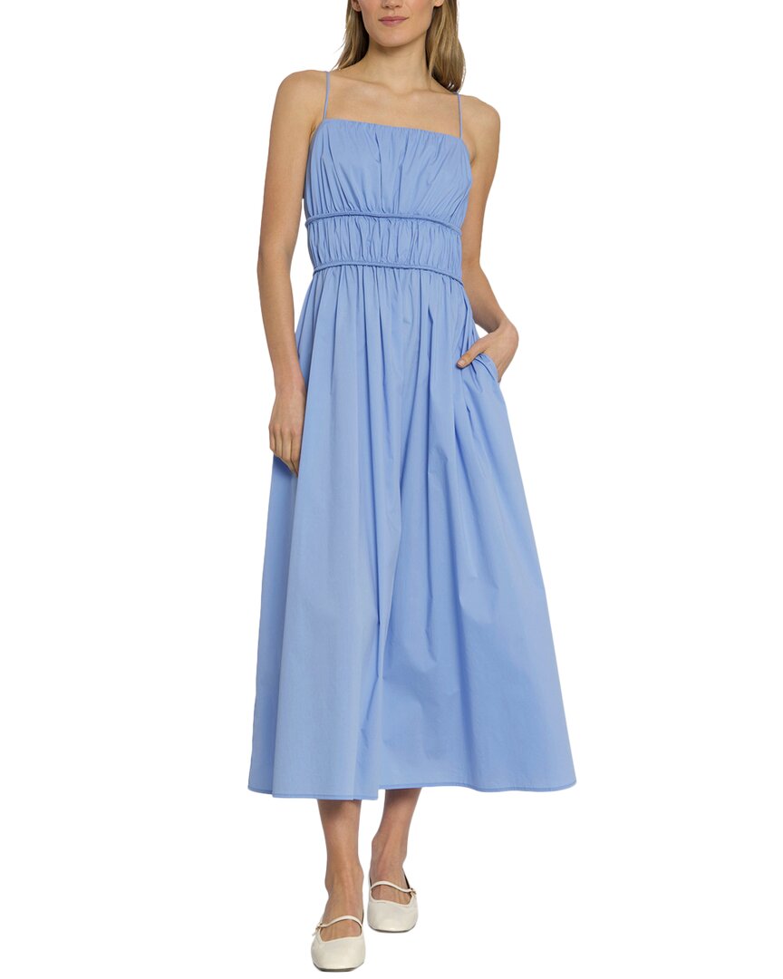 Luxely Tidal Cotton Blend Sundress In Blue
