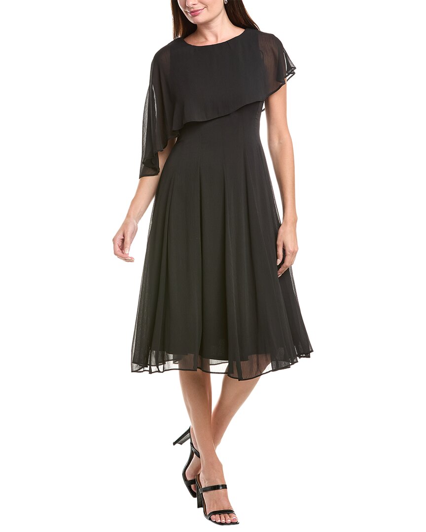 Maison Tara Chiffon Maxi Dress In Black
