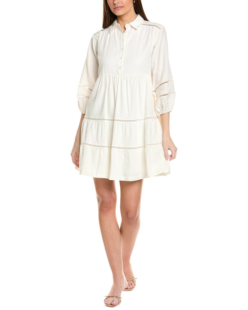 Taylor Petite Linen-blend Shirtdress In White