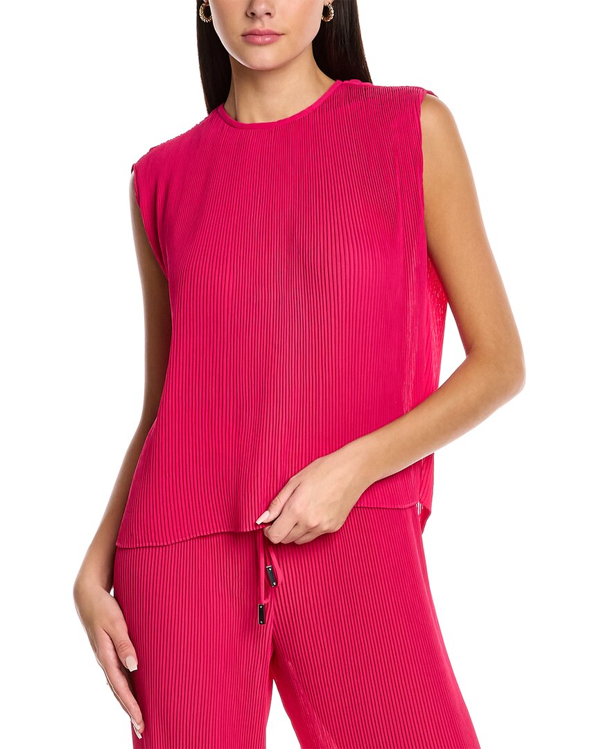 Shop Halston Aerin Pleated Crepon Top In Pink