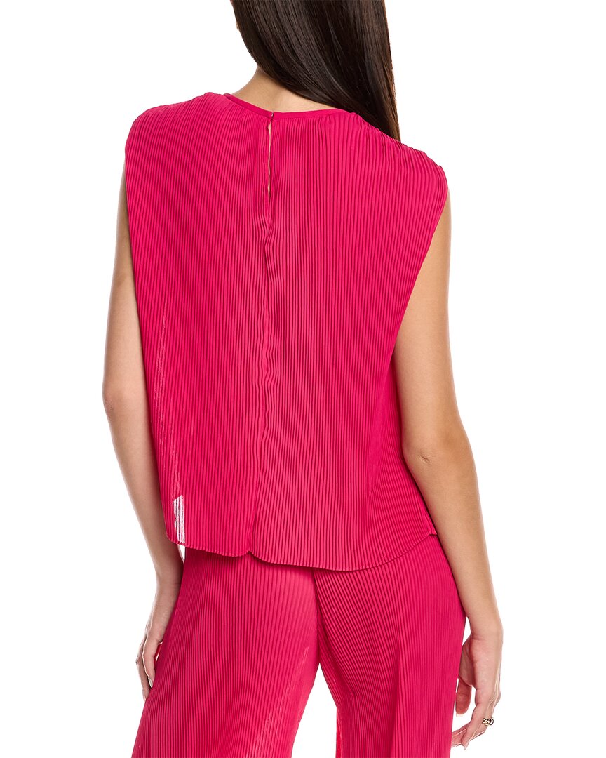 Shop Halston Aerin Pleated Crepon Top In Pink