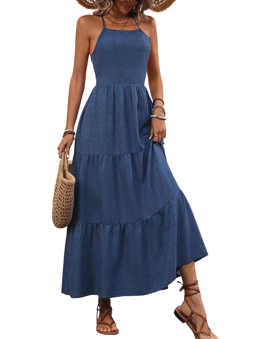 Gvibi Midi Dress In Navy Blue