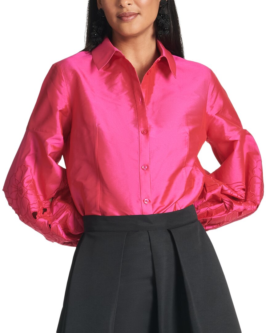 Sachin & Babi Astor Satin-finish Shirt In Red