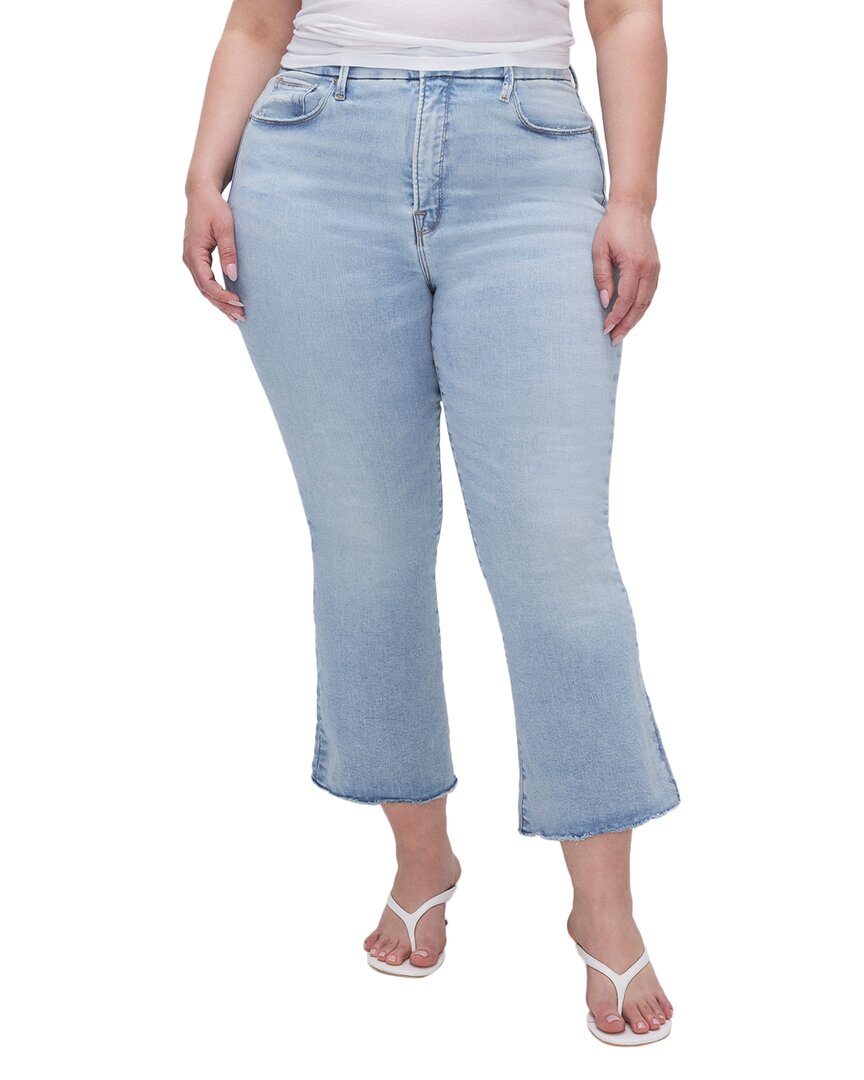 Good American Plus Good Legs Cropped Mini Bootcut Indigo Jean