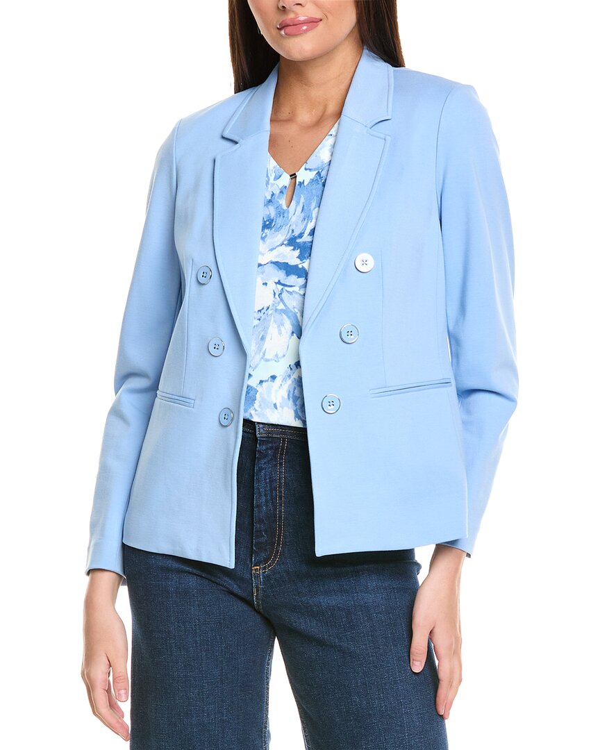 Shop Jones New York Faux Double-breasted Jacket In Blue
