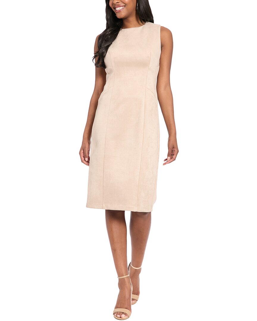 London Times Sheath Dress In Neutral
