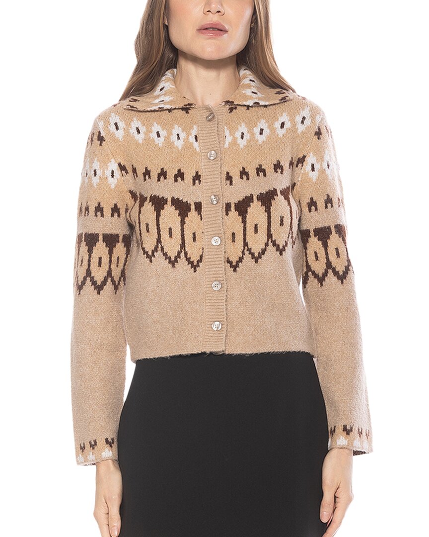 Alexia Admor Wayne Collared Knit Cardigan In Brown