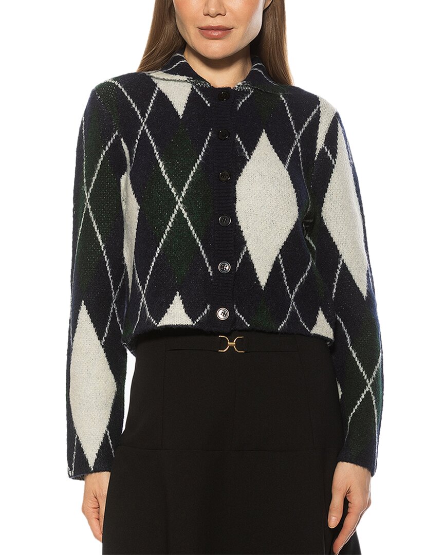 Alexia Admor Wayne Collared Knit Cardigan In Black