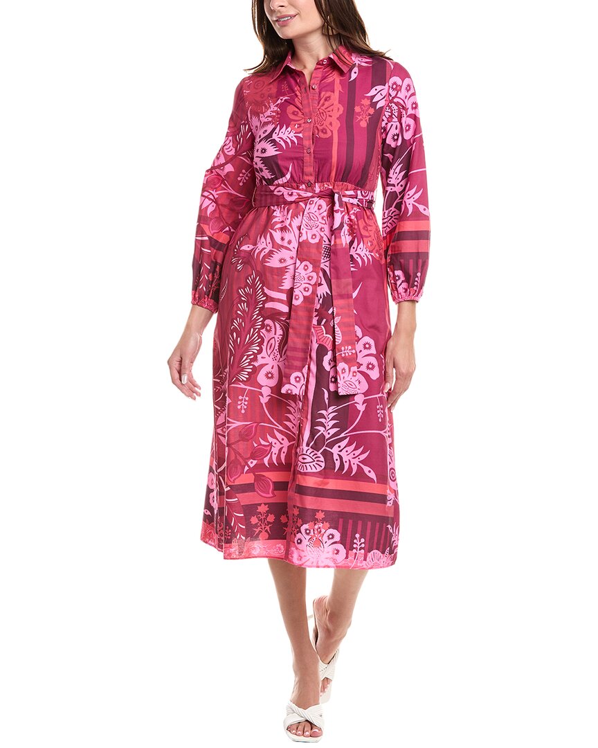 Garrie B Balloon Sleeve Shirtdress In Pink