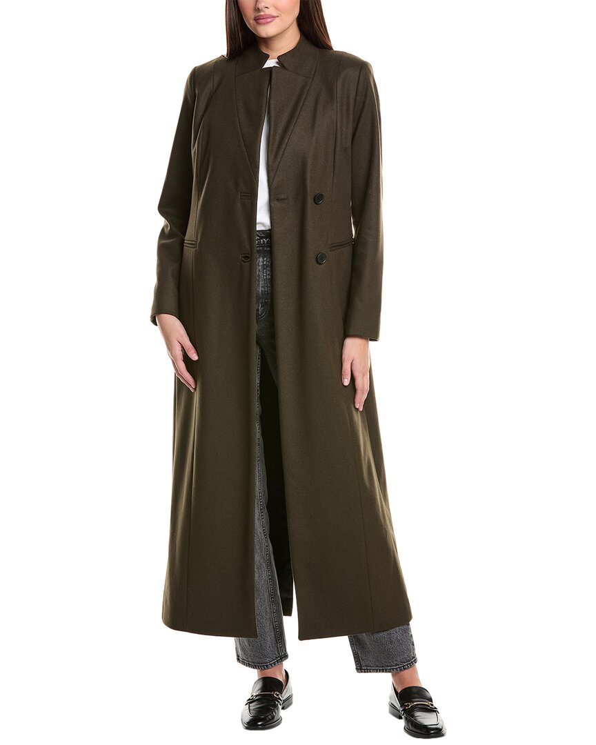 Allsaints Paulah Mixed Media Wool Blend Coat In Green
