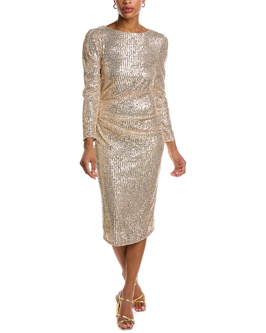 nanette lepore gold sequin dress Nanette Nanette Lepore NM2M13695 - Knee-Length Rayon (100% Polyester)  Lining (100% Polyester) A-line Dress main image 0