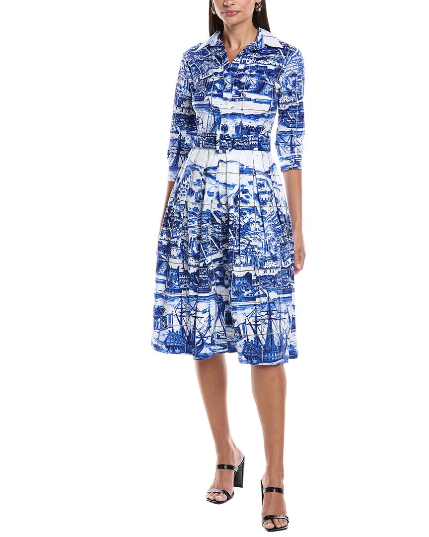 Samantha Sung Audrey #1 Shirtdress In Blue