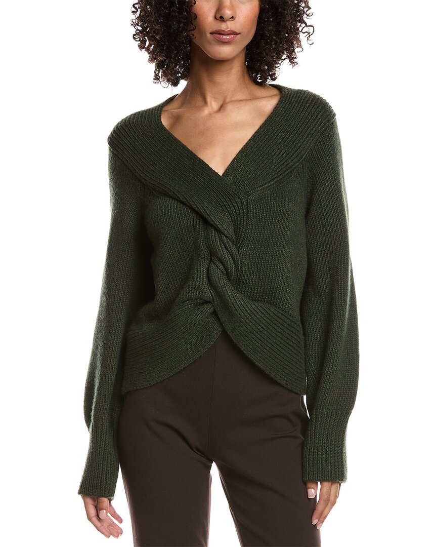 Amur Liliana Cable Knit Wool & Cashmere-blend Sweater In Green