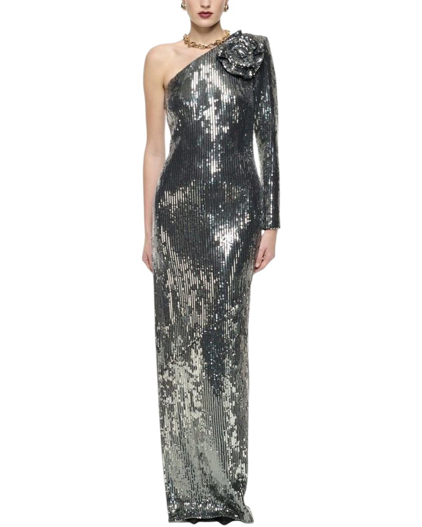 Adele Berto Maxi Dress In Silver