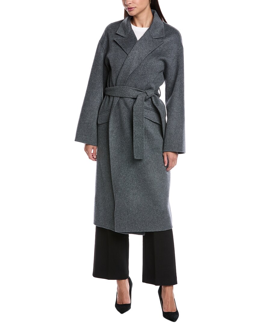 Theory Notch-lapel Wool And Cashmere-blend Coat In Gray