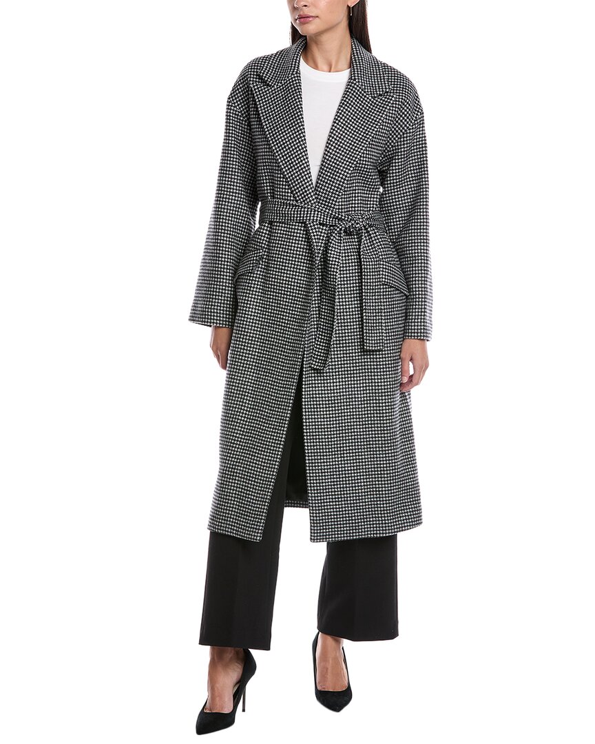 Theory Wool-blend Robe Coat In Gray