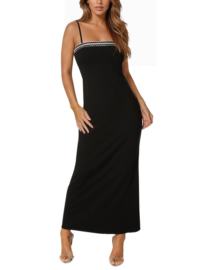Bebe Diamond Trim Rib Maxi Dress In Multi