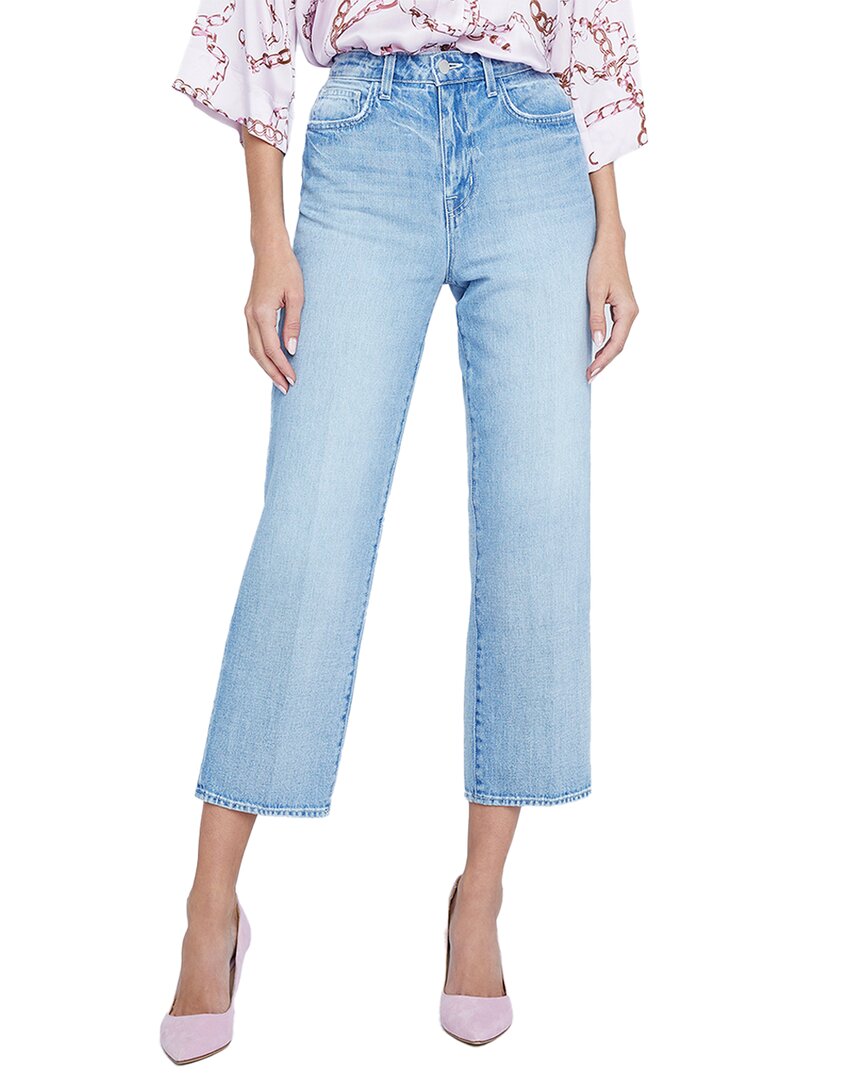L Agence June Ultra High-rise Crop Stovepipe Jeans In Blue