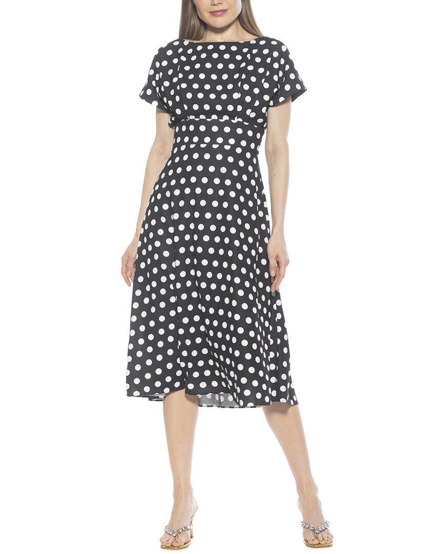 Alexia Admor Lottie Fit & Flare Dress 69-blk/wht P In Black