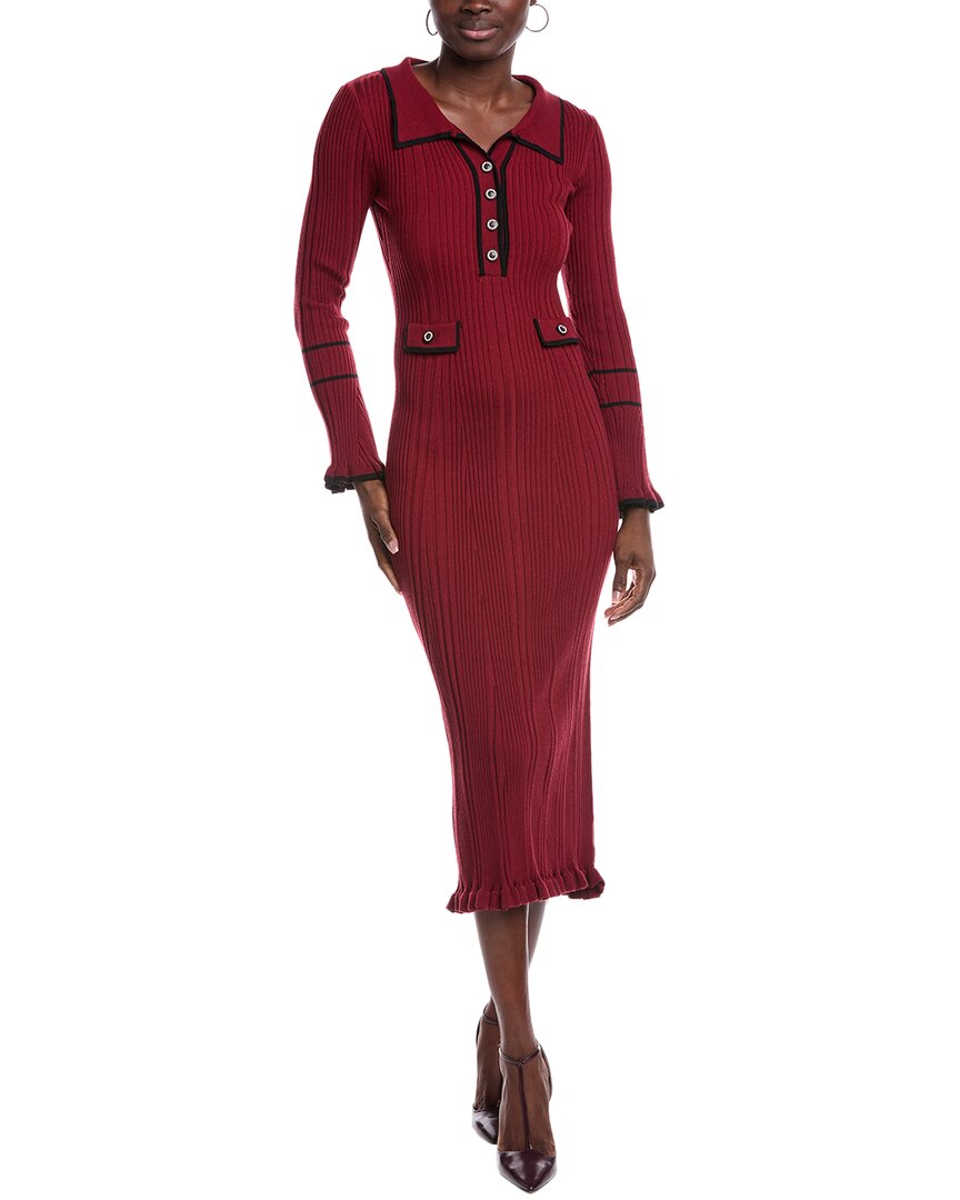 Jl Luxe Maxi Sweaterdress In Red