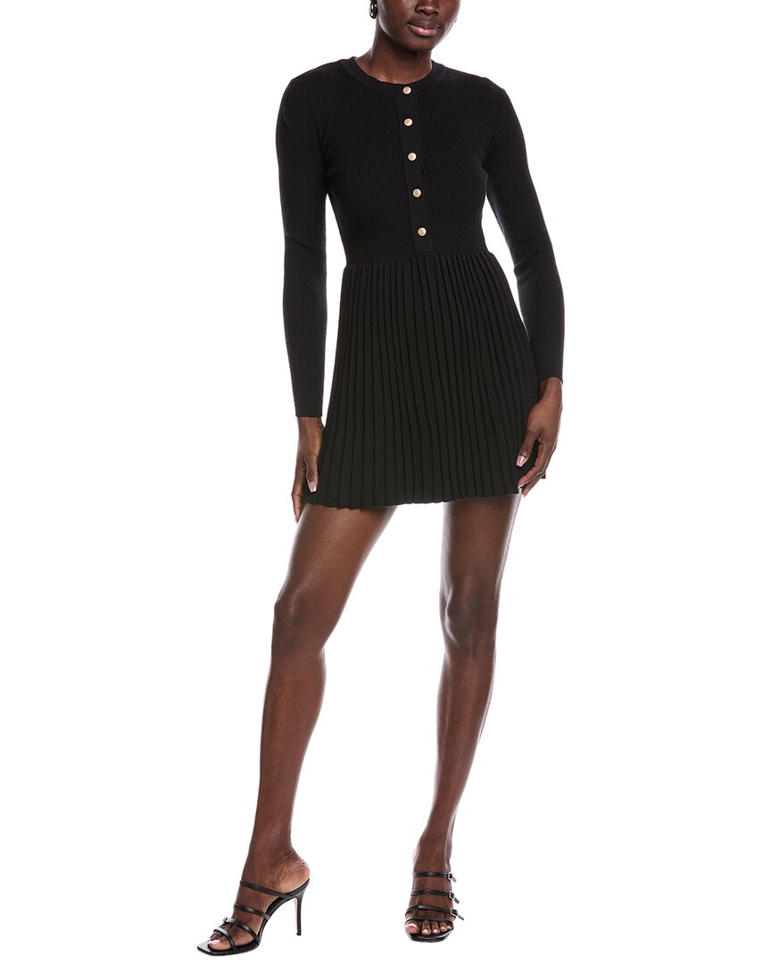 Jl Luxe Pleated Sweaterdress In Black