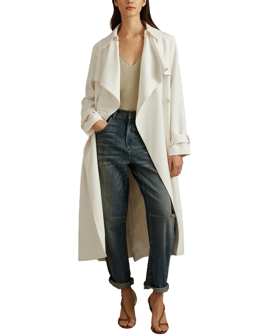 Reiss Etta Trench Coat In White
