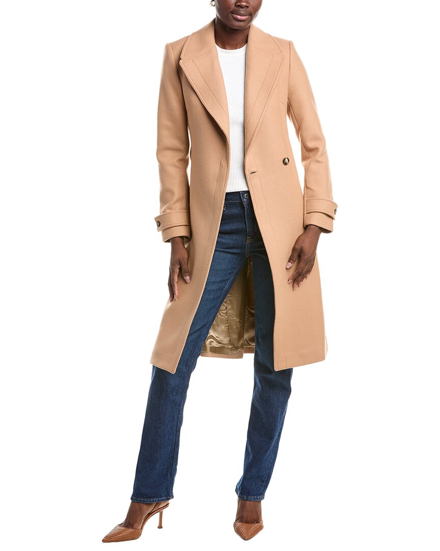 Reiss Wool-blend Belted Coat In Multi