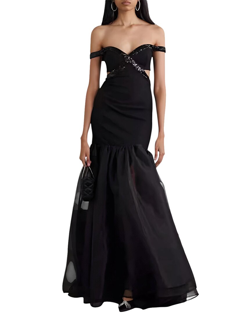 Camila Blanco Maxi Dress In Black