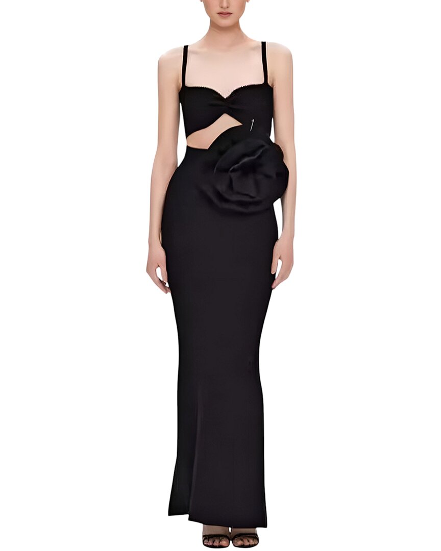 Camila Blanco Maxi Dress In Black