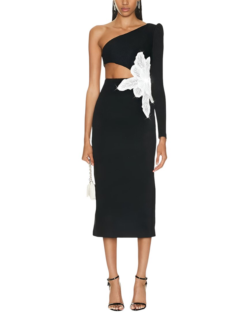 Camila Blanco Midi Dress In Black