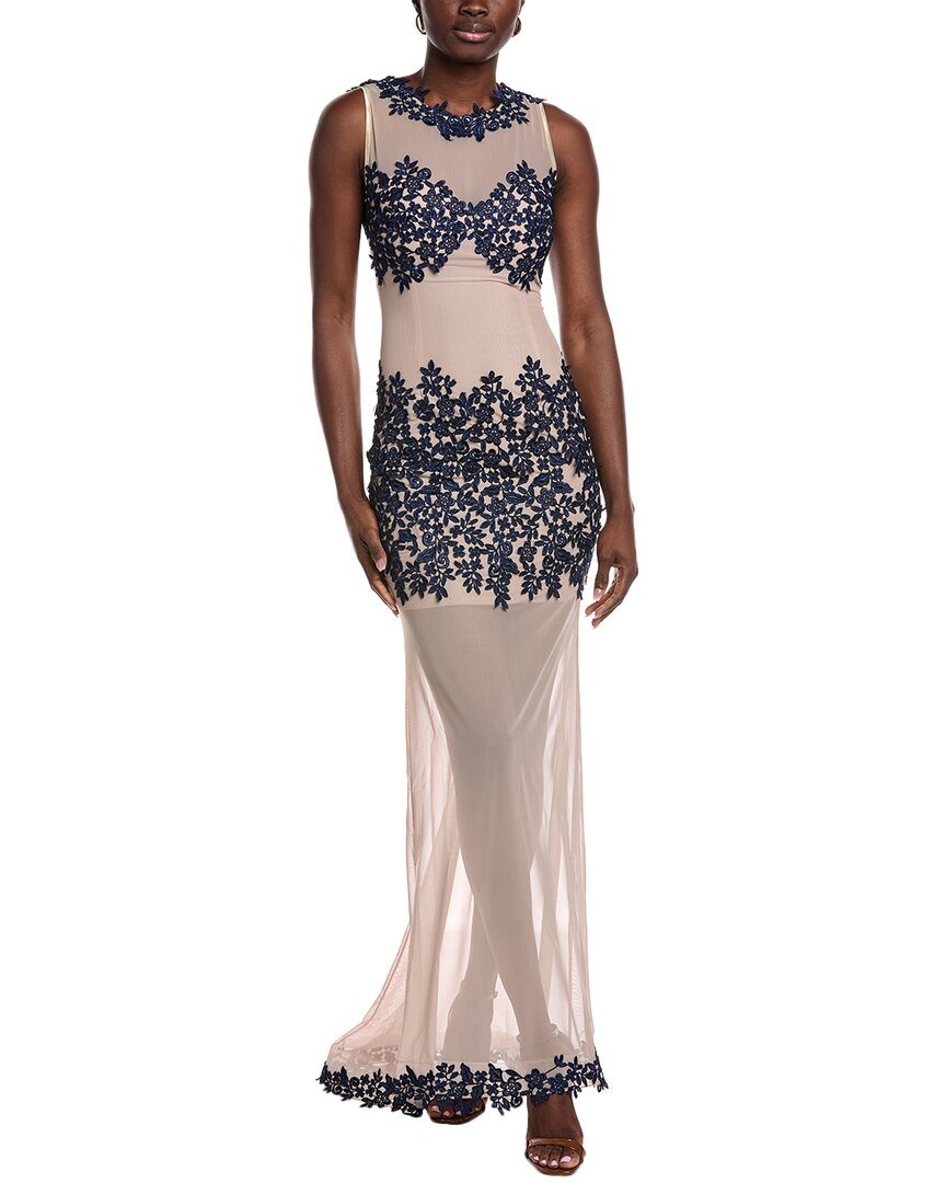 Issue New York Floral Gown In Blue