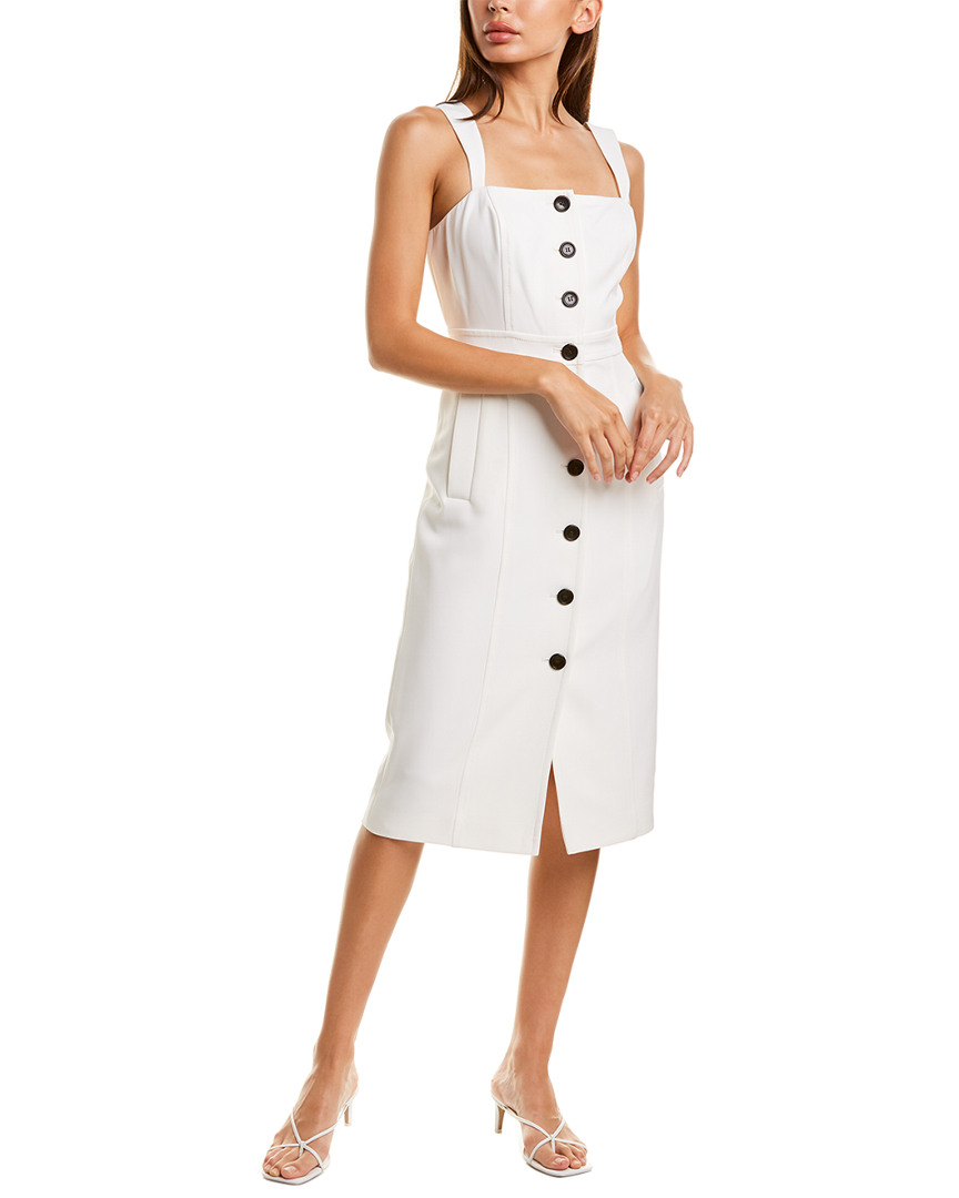 Image of Donna Karan Button Front Midi Dress