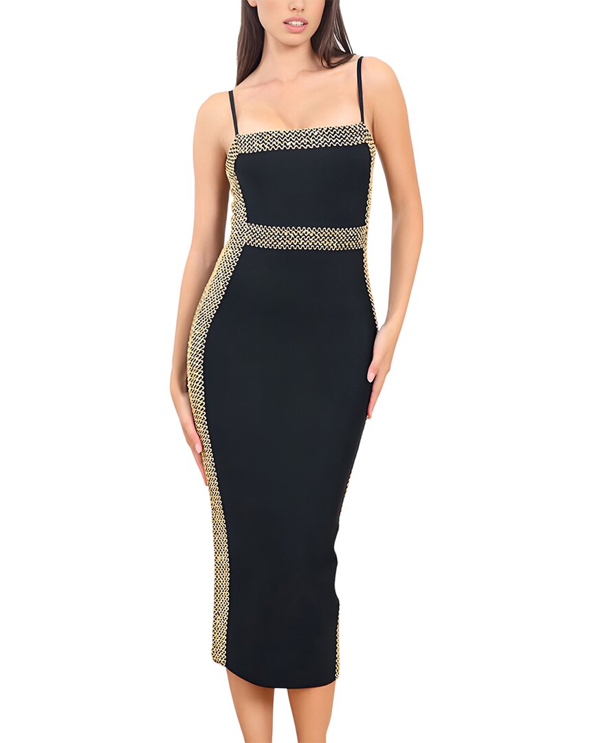 Amina Glam Midi Dress In Blue