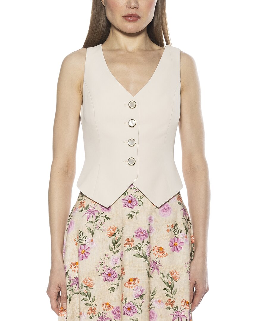 Alexia Admor Liliana Button Front Vest In White